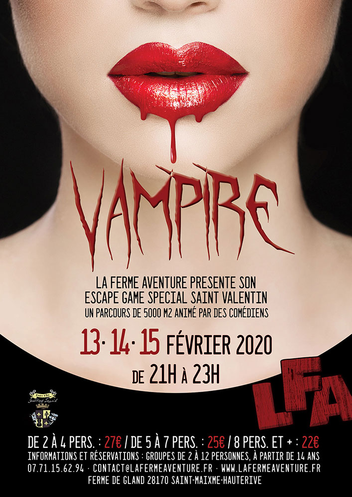 Vampire - Affiche La Ferme des aventuriers / Anabelle Graphiste Freelance