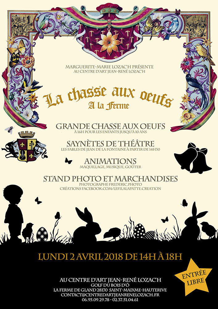 La Chasse aux Œufs - Affiche Centre d'Art Jean-René Lozac'h / Anabelle Graphiste Freelance