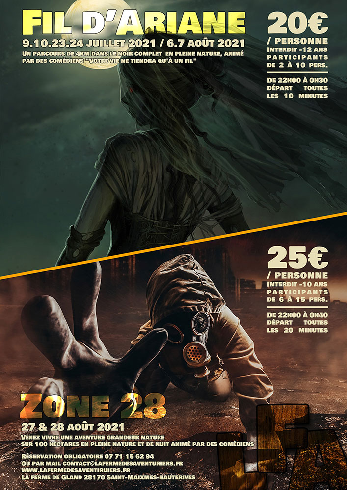 Fil d'Ariane / Zone 28- Affiche La Ferme des aventuriers / Anabelle Graphiste Freelance